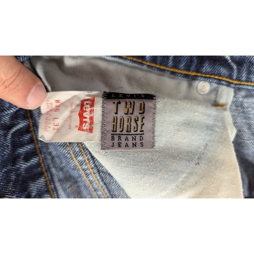 Levi's Jeans Men's 36x31 Two Horse Brand Acid Wash 40840 USA Vintage 80s 90s - Picture 5 of 16